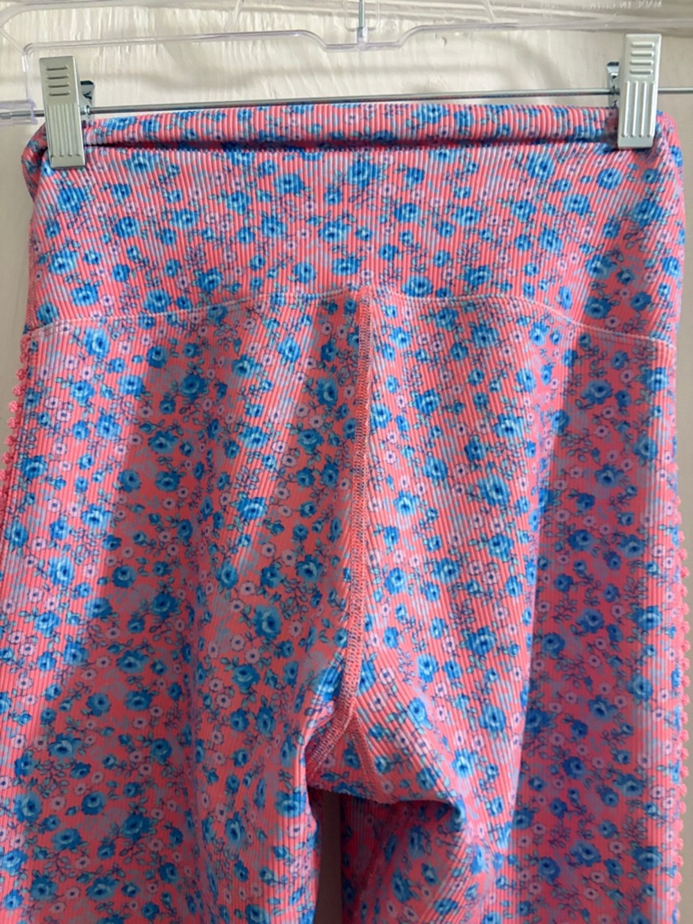 LoveShackFancy X Beach Riot Pink and Blue Floral Sports Bra and Leggings Set - Picture 15 of 16